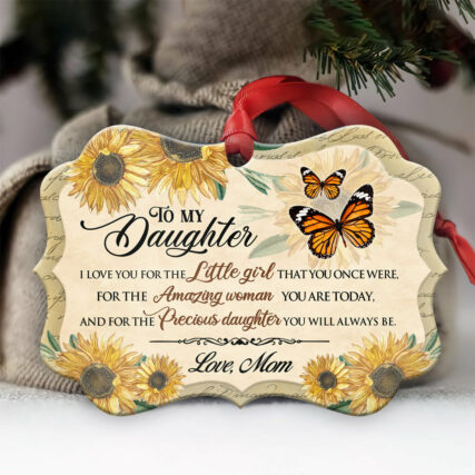 Sunflower Vintage To My Daughter - Horizontal Ornament - Owl Ohh - Owl Ohh