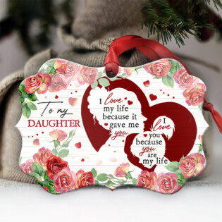 Rose To My Daughter - Horizontal Ornament - Owl Ohh - Owl Ohh