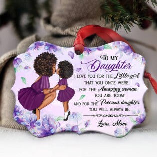 Family Flower To My Black Daughter - Horizontal Ornament - Owl Ohh - Owl Ohh
