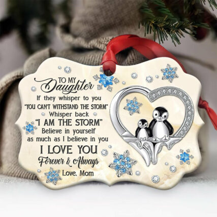 Penguin Jewelry To My Daughter - Horizontal Ornament - Owl Ohh - Owl Ohh