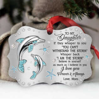 Dolphin To My Daughter - Horizontal Ornament - Owl Ohh - Owl Ohh