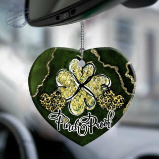 Patrick's Day Marble Clover Pinch Proof - Heart Ornament - Owl Ohh - Owl Ohh