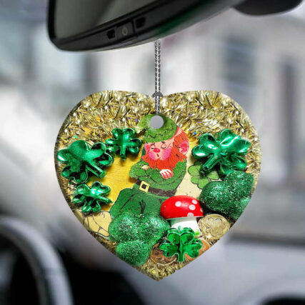 Patrick's Day Marble With Mushroom - Heart Ornament - Owl Ohh - Owl Ohh