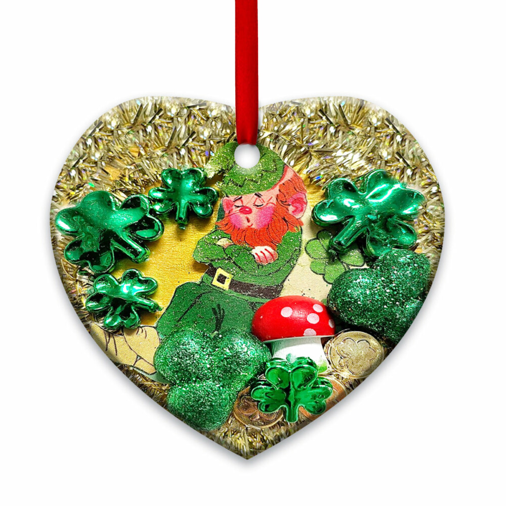 Patrick's Day Marble With Mushroom - Heart Ornament - Owl Ohh - Owl Ohh