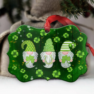 St. Patrick's Day Gnome Irish Kisses And Shamrock Wishes - Horizontal Ornament - Owl Ohh - Owl Ohh