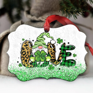 Gnome Patrick's Day With Clover Love - Horizontal Ornament - Owl Ohh - Owl Ohh