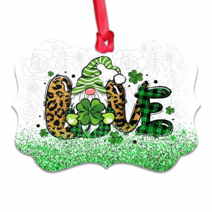 Gnome Patrick's Day With Clover Love - Horizontal Ornament - Owl Ohh - Owl Ohh