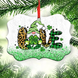 Gnome Patrick's Day With Clover Love - Horizontal Ornament - Owl Ohh - Owl Ohh