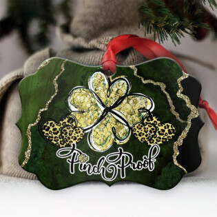 Patrick's Day Marble Clover Pinch Proof - Horizontal Ornament - Owl Ohh - Owl Ohh