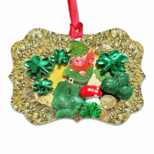 Mushroom Patrick's Day Marble With Mushroom - Horizontal Ornament - Owl Ohh - Owl Ohh