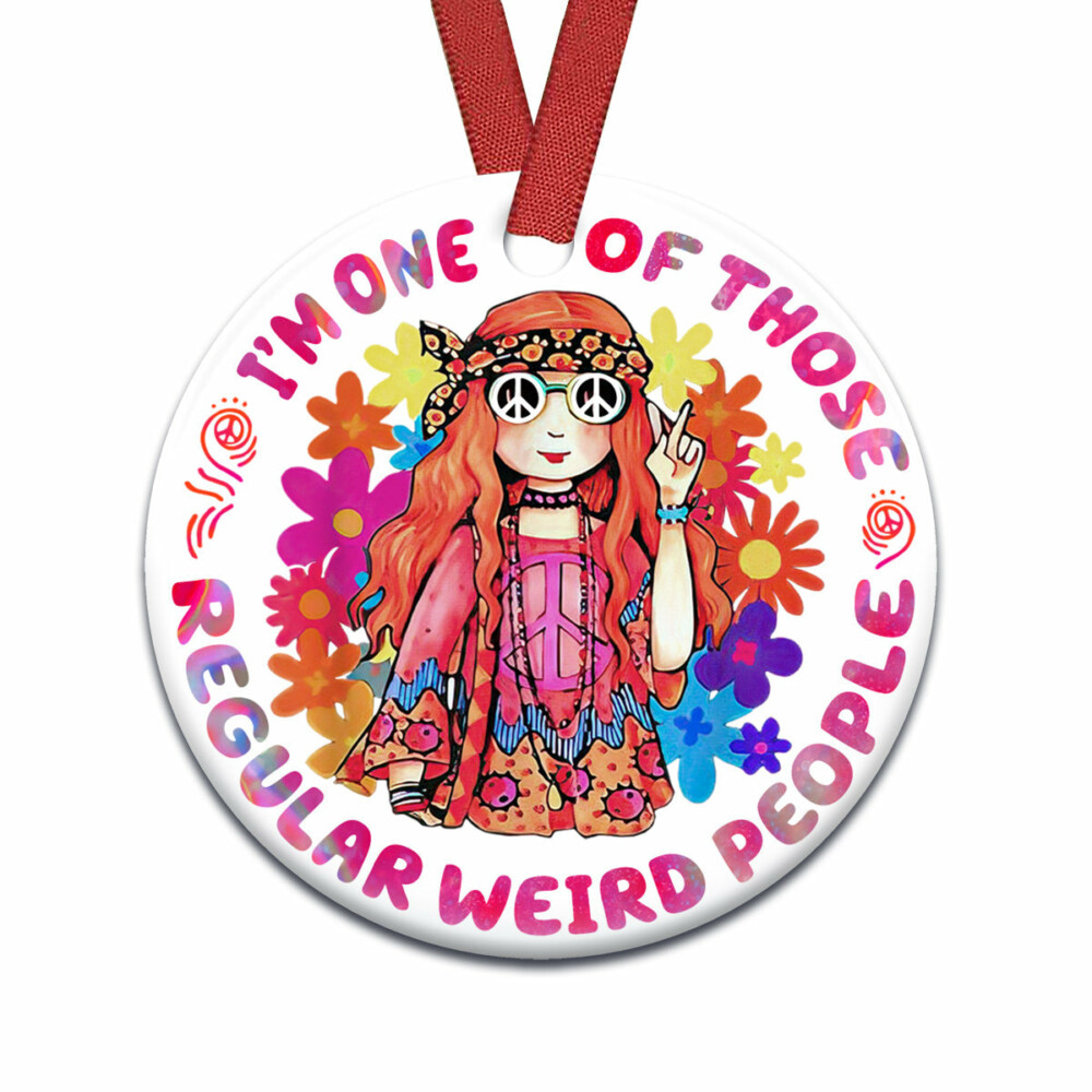 Hippie Im One Of Those Regular Weird People - Circle Ornament - Owl Ohh - Owl Ohh