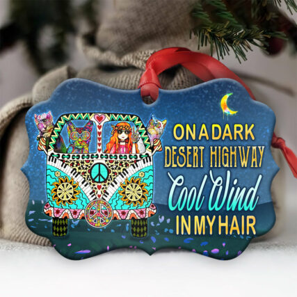 Hippie On A Dark Desert Highway - Horizontal Ornament - Owl Ohh - Owl Ohh