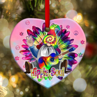 Gnome Hippie Soul Colorful - Heart Ornament - Owl Ohh - Owl Ohh