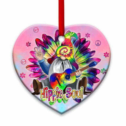 Gnome Hippie Soul Colorful - Heart Ornament - Owl Ohh - Owl Ohh