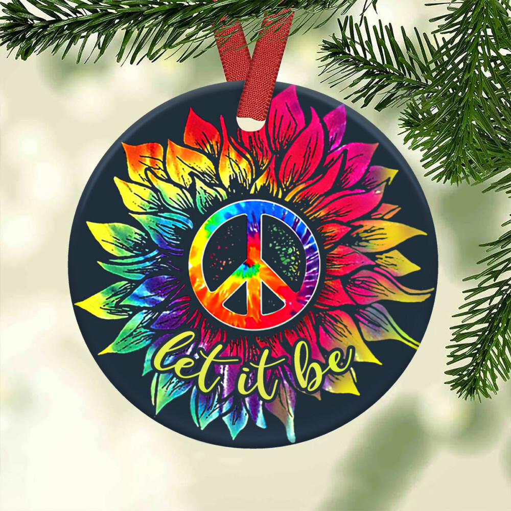 Hippie Let It Be - Circle Ornament - Owl Ohh - Owl Ohh