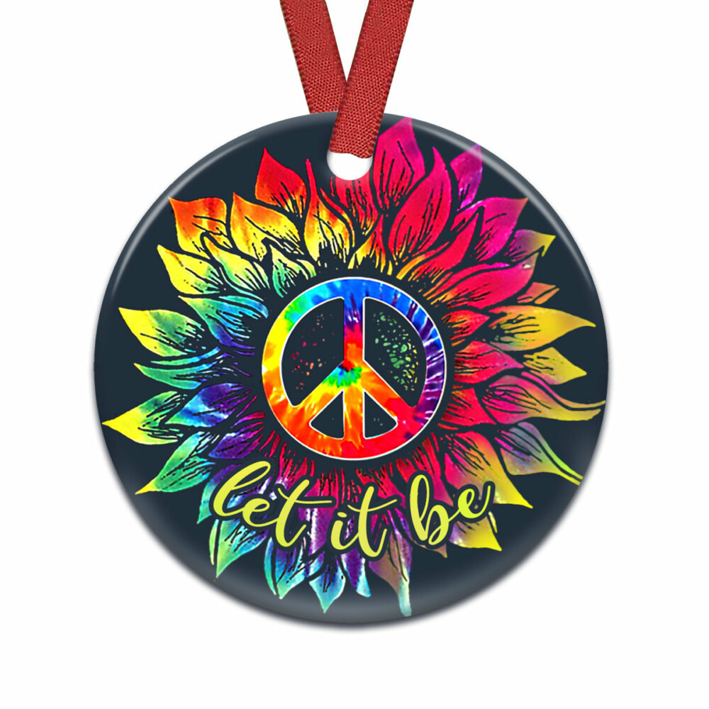 Hippie Let It Be - Circle Ornament - Owl Ohh - Owl Ohh