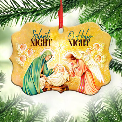 Jesus Nativity Silent Night - Horizontal Ornament - Owl Ohh - Owl Ohh