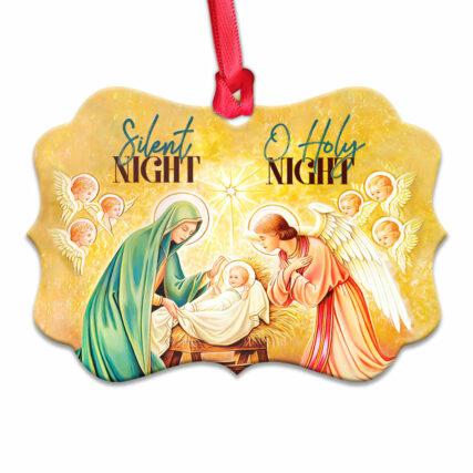 Jesus Nativity Silent Night - Horizontal Ornament - Owl Ohh - Owl Ohh