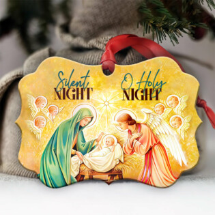 Jesus Nativity Silent Night - Horizontal Ornament - Owl Ohh - Owl Ohh