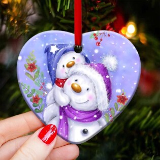 Snowman Always My Mother Forever My Friend - Heart Ornament - Owl Ohh - Owl Ohh