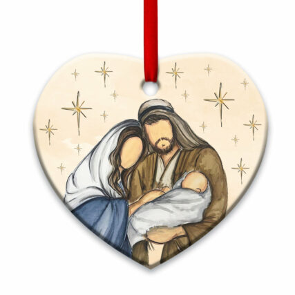 Jesus Nativity Blessing You - Heart Ornament - Owl Ohh - Owl Ohh