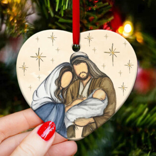 Jesus Nativity Blessing You - Heart Ornament - Owl Ohh - Owl Ohh