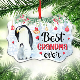 Penguin Best Grandma Ever - Horizontal Ornament - Owl Ohh - Owl Ohh