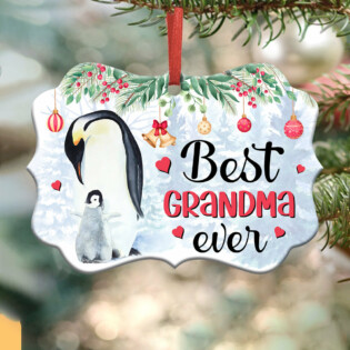 Penguin Best Grandma Ever - Horizontal Ornament - Owl Ohh - Owl Ohh