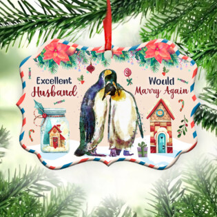 Penguin Excellent Husband Would Marry Again - Horizontal Ornament - Owl Ohh - Owl Ohh