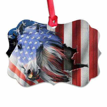 Horse American Patriot So Cool - Horizontal Ornament - Owl Ohh - Owl Ohh
