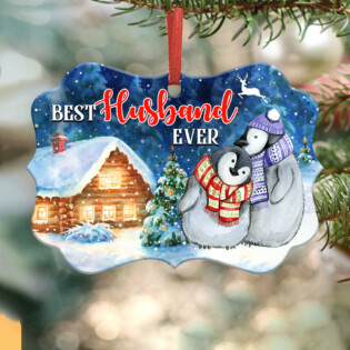 Penguin Best Husband Ever - Horizontal Ornament - Owl Ohh - Owl Ohh