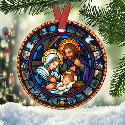 Jesus Nativity The Lover - Circle Ornament - Owl Ohh - Owl Ohh
