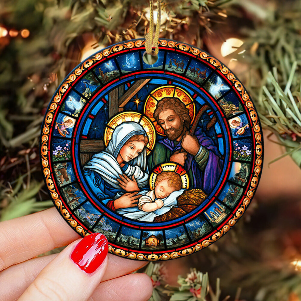 Jesus Nativity The Lover - Circle Ornament - Owl Ohh - Owl Ohh