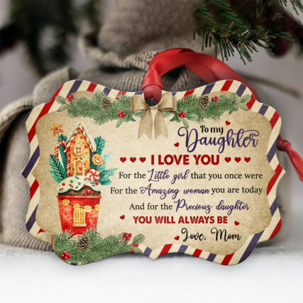 Family Christmas To My Daughter - Horizontal Ornament - Owl Ohh - Owl Ohh