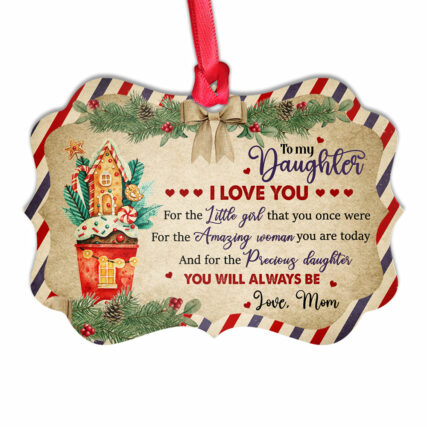 Family Christmas To My Daughter - Horizontal Ornament - Owl Ohh - Owl Ohh