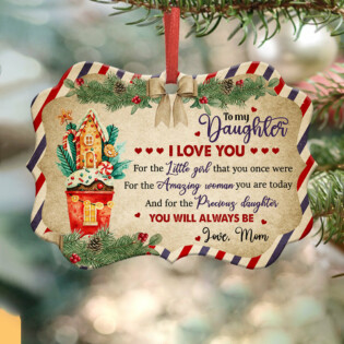 Family Christmas To My Daughter - Horizontal Ornament - Owl Ohh - Owl Ohh