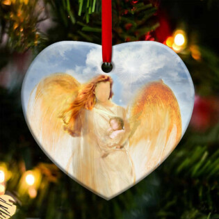 Family Mom Angel And Baby - Heart Ornament - Owl Ohh - Owl Ohh