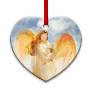 Family Mom Angel And Baby - Heart Ornament - Owl Ohh - Owl Ohh