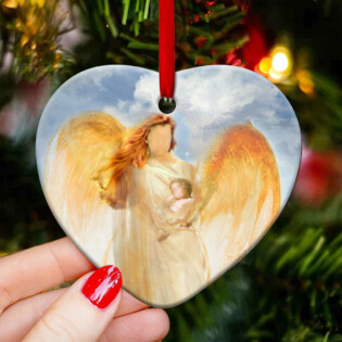 Family Mom Angel And Baby - Heart Ornament - Owl Ohh - Owl Ohh