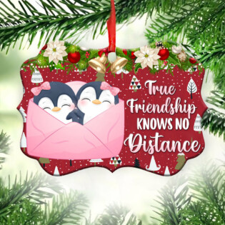 Penguin Bestie True Friendship - Horizontal Ornament - Owl Ohh - Owl Ohh