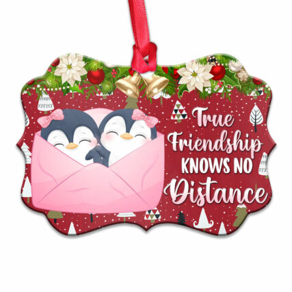 Penguin Bestie True Friendship - Horizontal Ornament - Owl Ohh - Owl Ohh