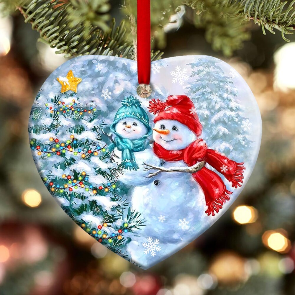 Snowman Always My Daughter Forever My Friend - Heart Ornament - Owl Ohh - Owl Ohh