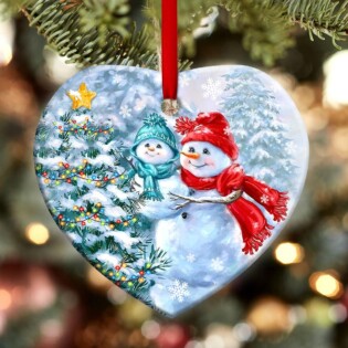 Snowman Always My Daughter Forever My Friend - Heart Ornament - Owl Ohh - Owl Ohh