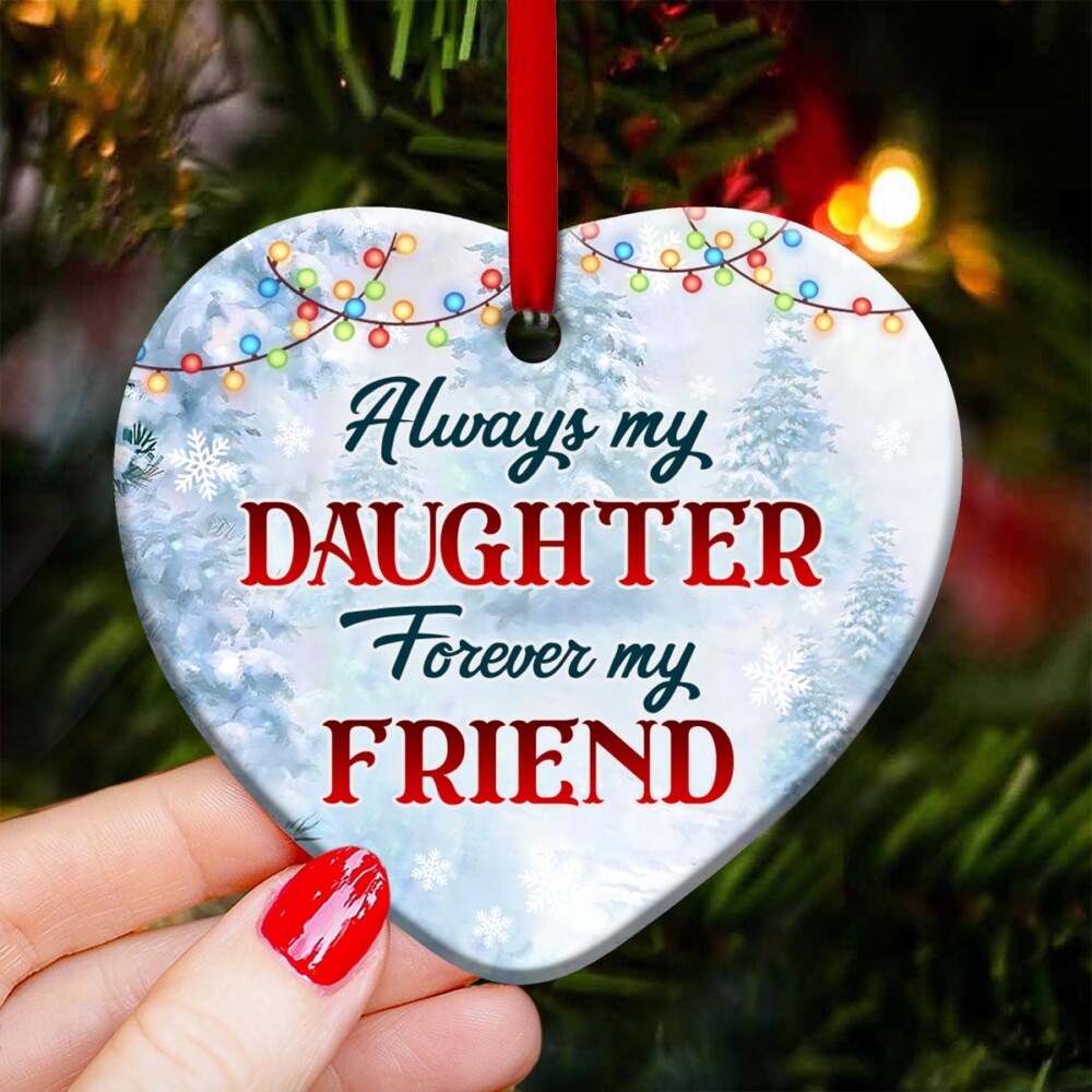 Snowman Always My Daughter Forever My Friend - Heart Ornament - Owl Ohh - Owl Ohh