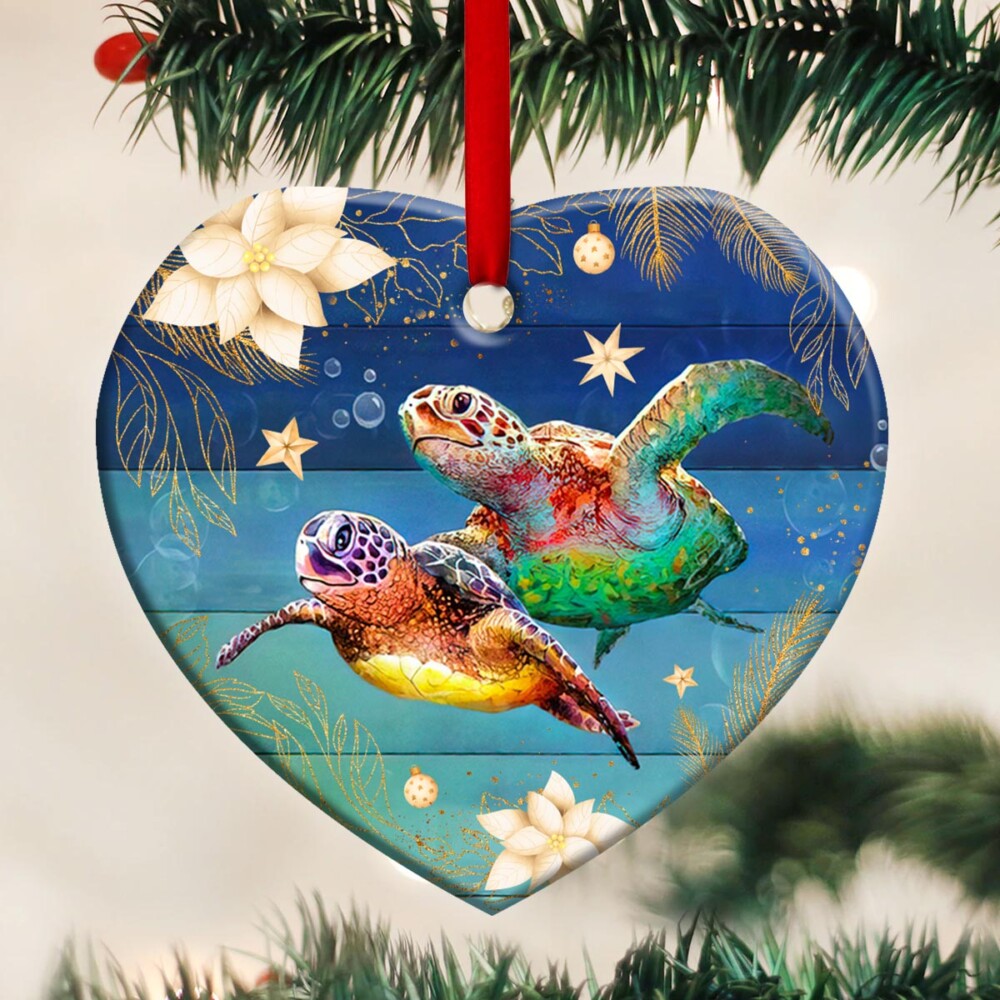 Turtle Best Husband Ever - Heart Ornament - Owl Ohh - Owl Ohh
