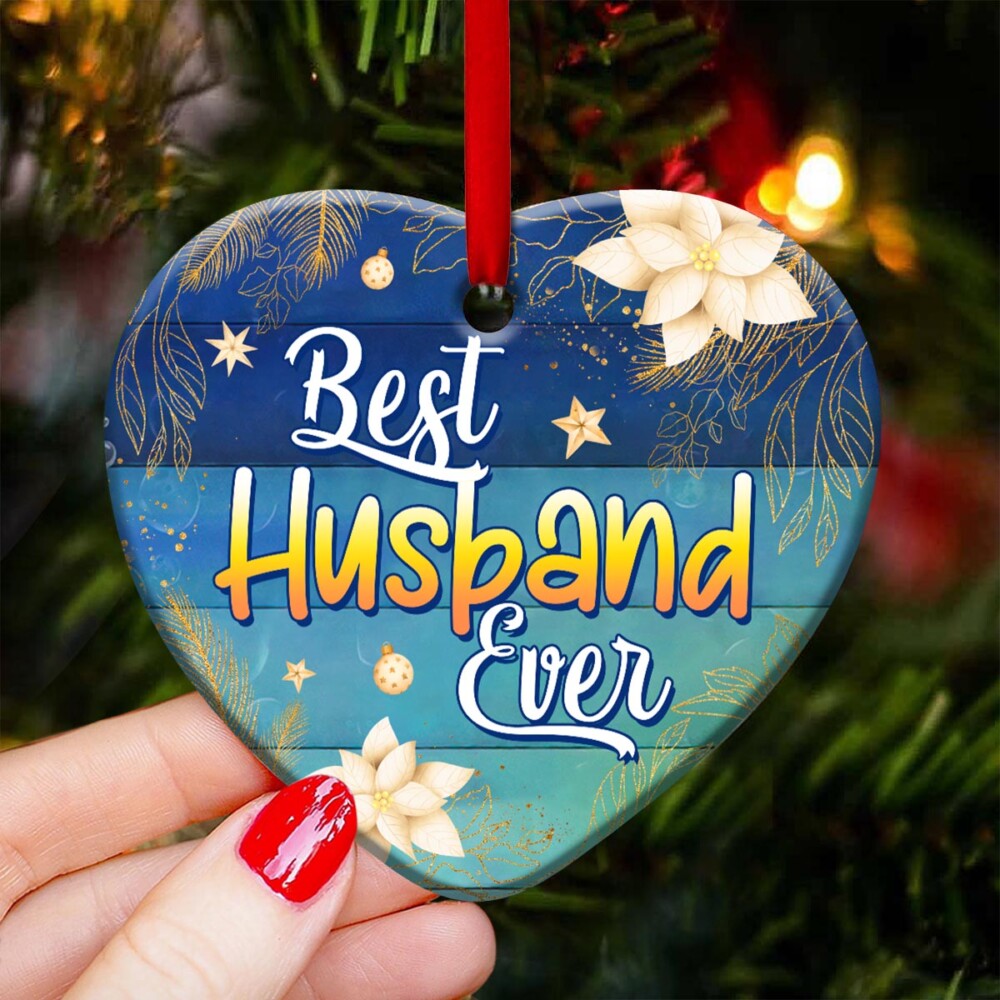 Turtle Best Husband Ever - Heart Ornament - Owl Ohh - Owl Ohh