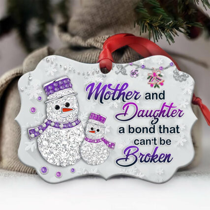 Snowman Mother And Daughter A Bond That Cant Broken - Horizontal Ornament - Owl Ohh - Owl Ohh