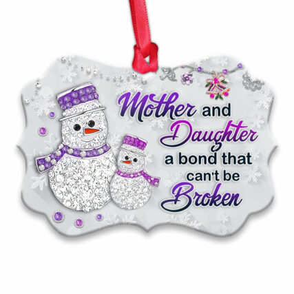 Snowman Mother And Daughter A Bond That Cant Broken - Horizontal Ornament - Owl Ohh - Owl Ohh