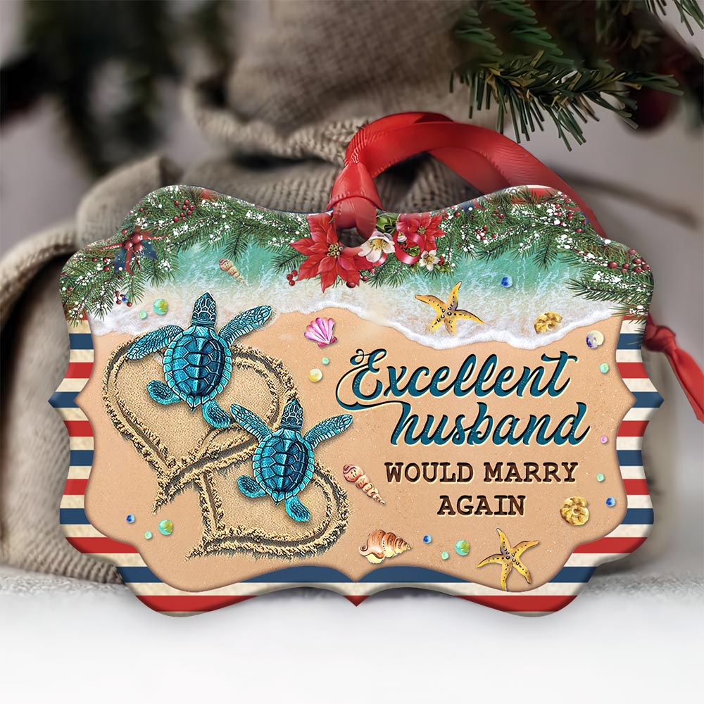 Turtle Excellent Husband Would Marry Again - Horizontal Ornament - Owl Ohh - Owl Ohh