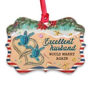 Turtle Excellent Husband Would Marry Again - Horizontal Ornament - Owl Ohh - Owl Ohh